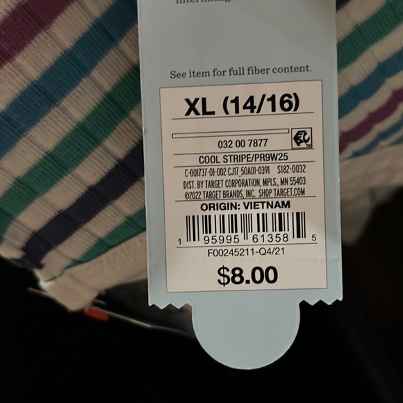 Multicolored Stripe Tank Top with Button Detail and Ruffle Bottom - Picture 4 of 4